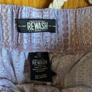 purple patterned shorts